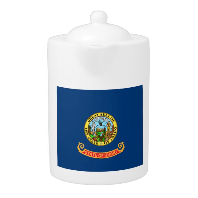 Idaho Flag: the Gem State, America Mountain West Teapot (Front)