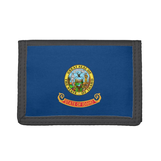 Idaho Flag: the Gem State, America Mountain West Trifold Wallet (Front)