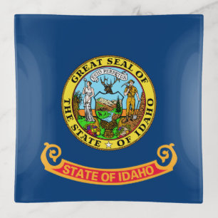 Idaho Flag: the Gem State, America Mountain West Trinket Tray
