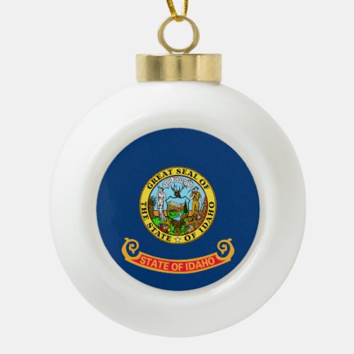 Idaho Flag the Gem State American states Ceramic Ball Christmas Ornament