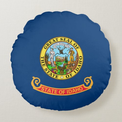 Idaho Flag the Gem State American states Round Pillow