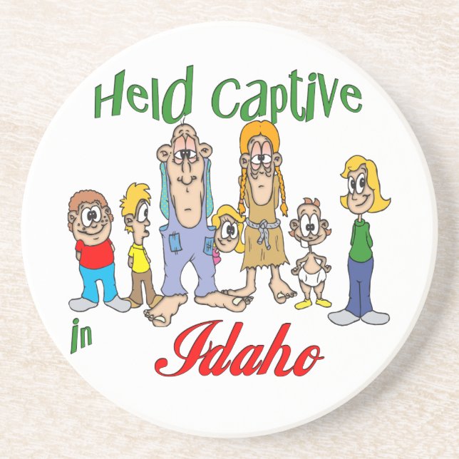 Idaho Funny Trailer Park Sandstone Coaster (Front)