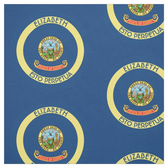 Idaho Gem State Personalized Flag Fabric (Swatch)