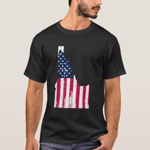 Idaho Gifts Idahocheck Patriotic Us Flag State Of  T_Shirt
