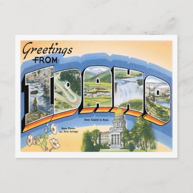 Idaho Greetings From US States Postcard (Front)