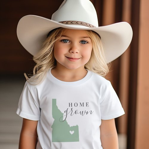 Idaho Home Grown  Editable Colors State Map Baby T_Shirt
