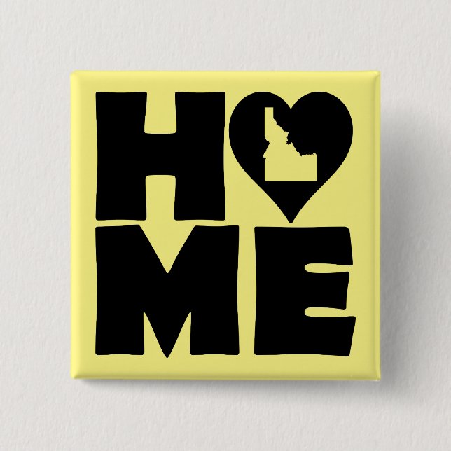 Idaho Home Heart State Button Badge Pin (Front)