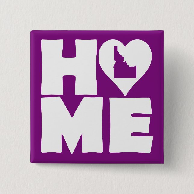 Idaho Home Heart State Button Badge Pin (Front)
