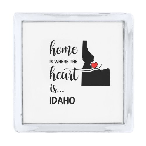 Idaho Home is where the heart is Silver Finish Lapel Pin