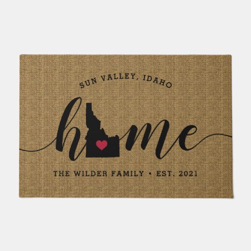 Idaho Home State Personalized Doormat