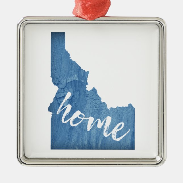 Idaho Home Wood Grain Metal Ornament (Front)