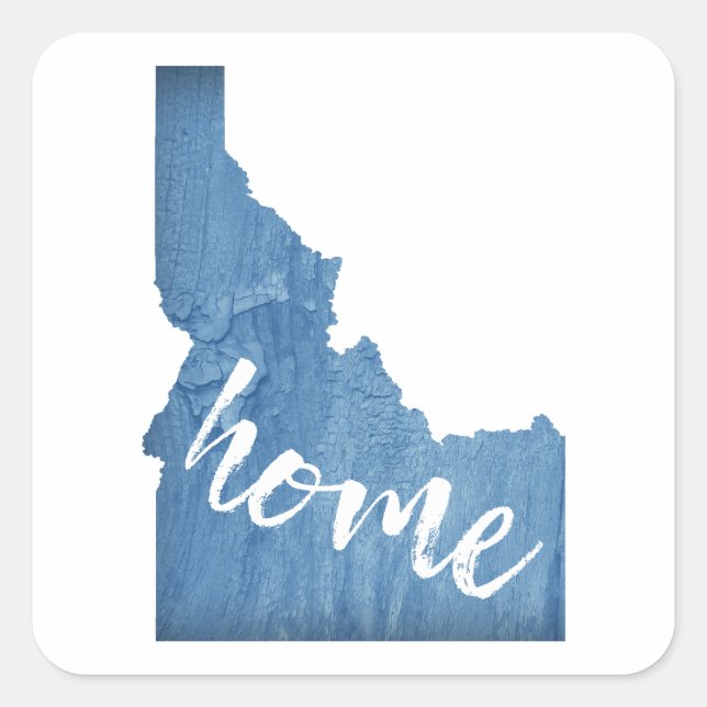 Idaho Home Wood Grain Square Sticker (Front)
