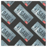 Idaho &quot;I Saw 1&quot; Sasquatch License Plate Fabric