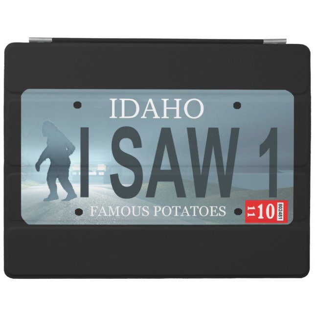 Idaho "I Saw 1" Sasquatch License Plate iPad Smart Cover (Horizontal)