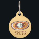 Idaho ID Baked Potato Skins Potatoes Spuds Pet ID Tag<br><div class="desc">Design features an original marker illustration of twice baked loaded potato skins topped with cheese, bacon, sour cream, and chives. A classic restaurant appetizer and bar snack food favorite. This design is also available on other products. Lots of additional food themed illustrations are also available from this shop. Don't see...</div>