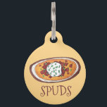 Idaho ID Baked Potato Skins Potatoes Spuds Pet ID Tag<br><div class="desc">Design features an original marker illustration of twice baked loaded potato skins topped with cheese, bacon, sour cream, and chives. A classic restaurant appetizer and bar snack food favorite. This design is also available on other products. Lots of additional food themed illustrations are also available from this shop. Don't see...</div>