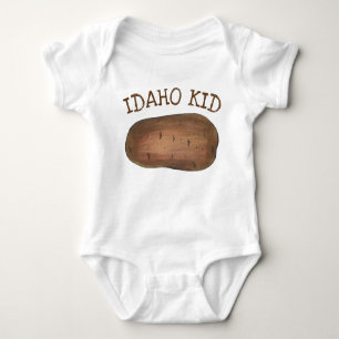 Idaho ID Kid Potato Brown Potatoes Spuds Baby Bodysuit