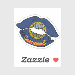 Idaho Idahoan Lipstick Love Flag Sticker