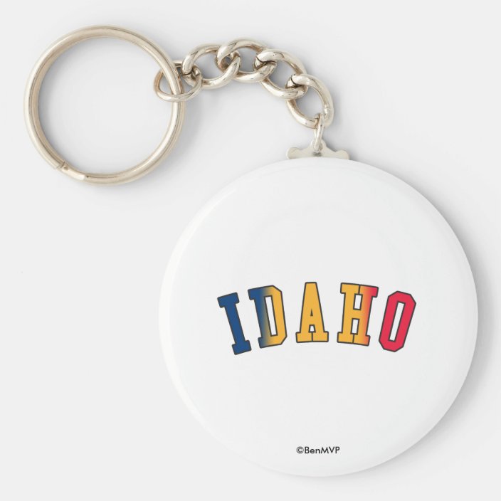 Idaho in State Flag Colors Key Chain