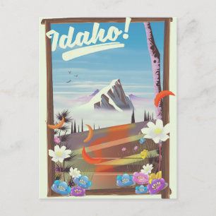 Idaho! landscape travel poster postcard