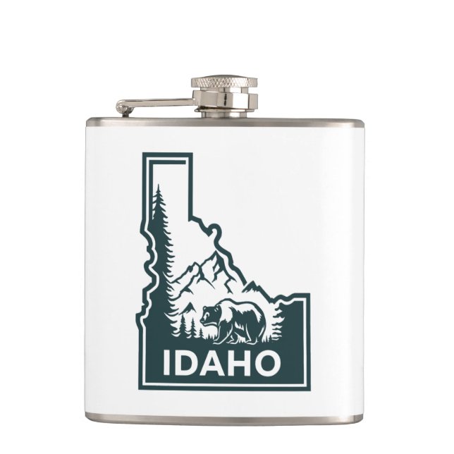 Idaho Map Bear Flask (Front)