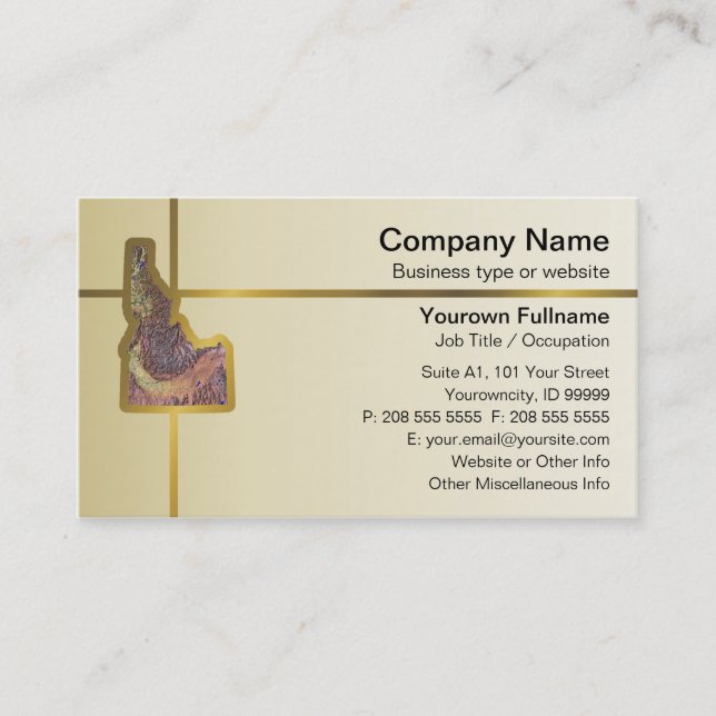Idaho Map Business Card (Front)