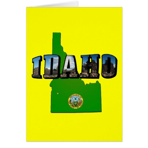 Idaho Map Seal and Picture Text