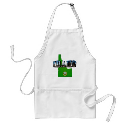 Idaho Map Seal and Picture Text Adult Apron