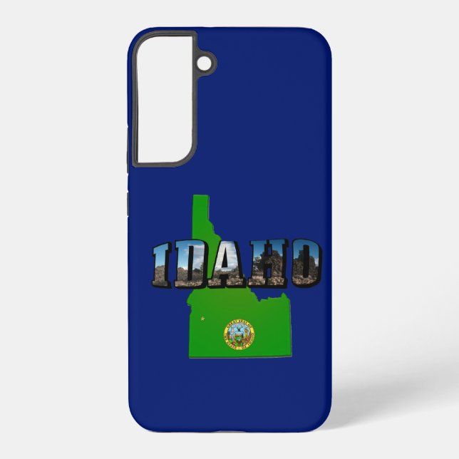 Idaho Map, Seal and Picture Text Samsung Galaxy Case (Back)