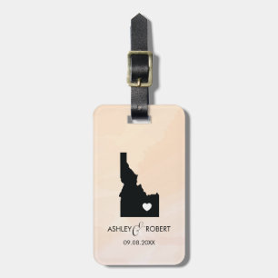 Idaho Map Wedding Luggage Tag, Couple's Name Tag
