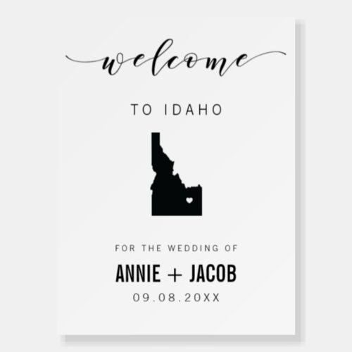 Idaho Map Wedding Welcome Sign Foam Board