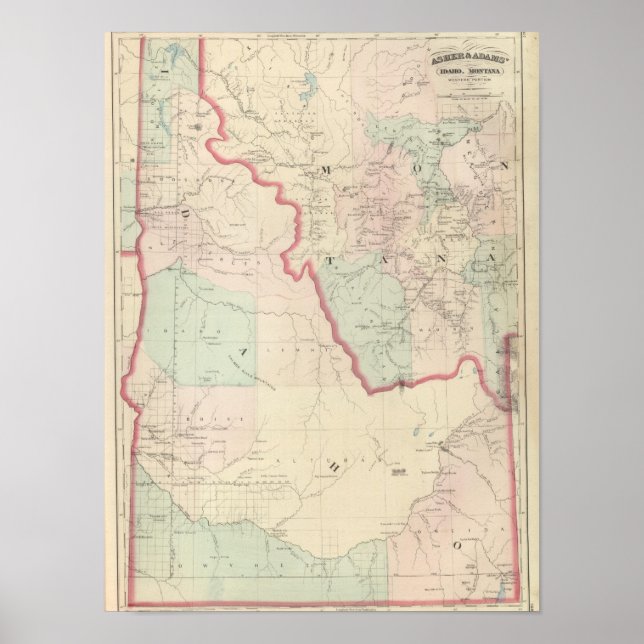 Idaho, Montana Western Portion Poster (Front)
