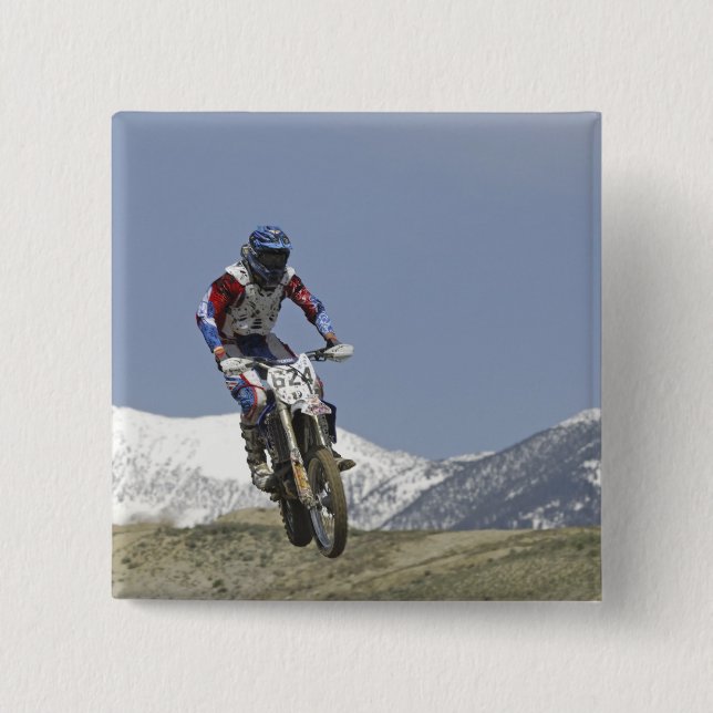 Idaho, Motocross Racing, Motorcycle Racing Button (Front)