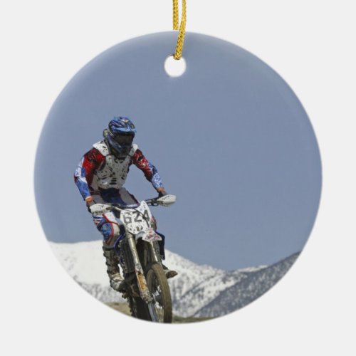 Idaho Motocross Racing Motorcycle Racing Ceramic Ornament