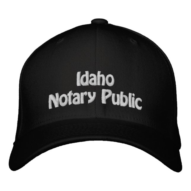 Idaho Notary Public Embroidered Baseball Cap (Front)