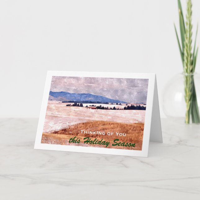 Idaho Palouse Winter Landscape, Christmas Holiday Card (Front)