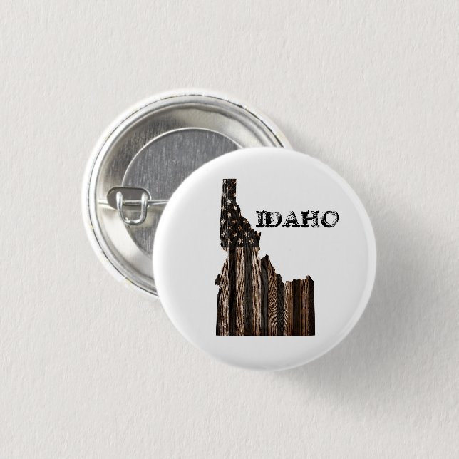 IDAHO PATRIOT BURNT WOOD BLK BUTTON (Front & Back)