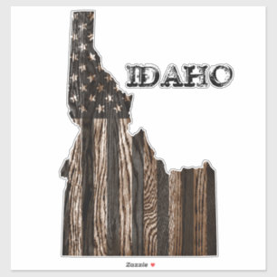 IDAHO PATRIOT BURNT WOOD BLK STICKER