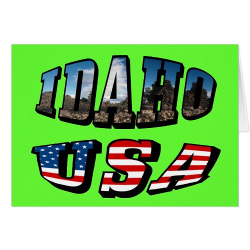 Idaho Picture State and Flag USA Text