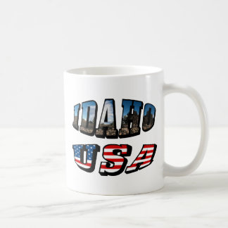 Idaho Picture State and Flag USA Text Coffee Mug