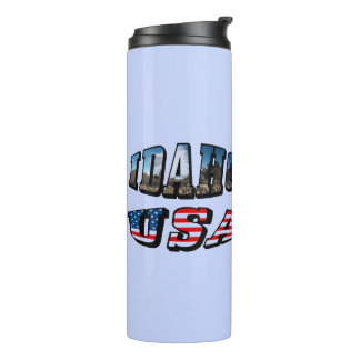 Idaho Picture State and Flag USA Text Thermal Tumbler