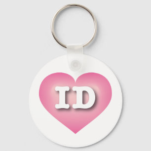 Idaho Pink Fade Heart - I love ID Keychain