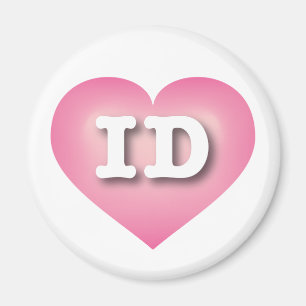 Idaho Pink Fade Heart - I love ID Magnet