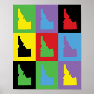Idaho Pop Art Colorful Pattern Poster