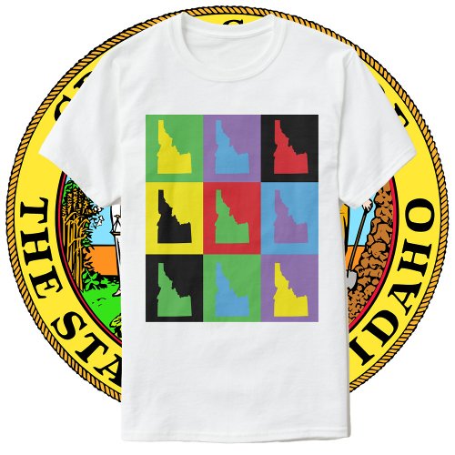 Idaho Pop Art State Outline Pattern T_Shirt