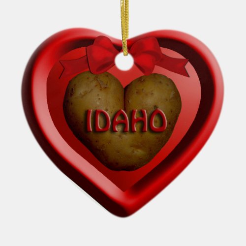 Idaho Potato Heart Christmas Ornament