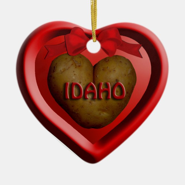Idaho Potato Heart Christmas Ornament (Front)