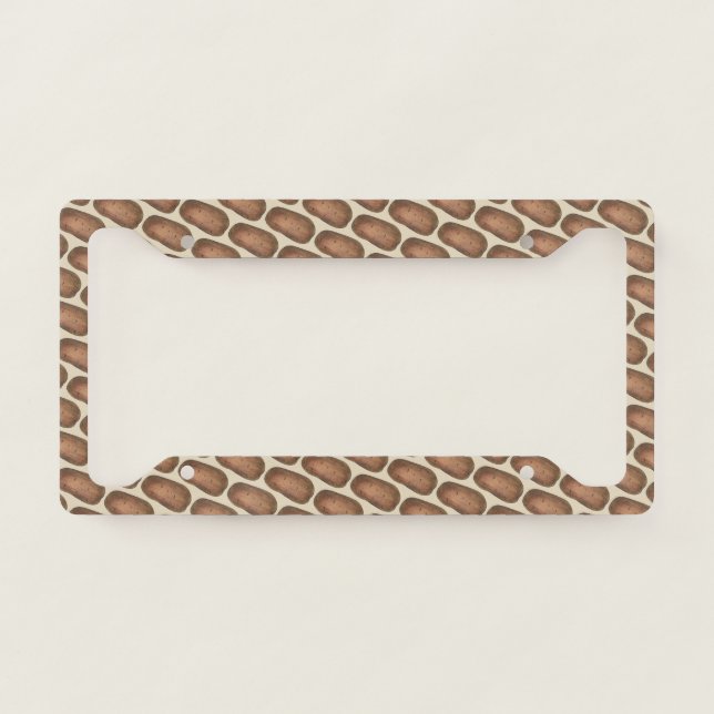 Idaho Potato Spuds Brown Baked Potatoes Foodie License Plate Frame (Front)