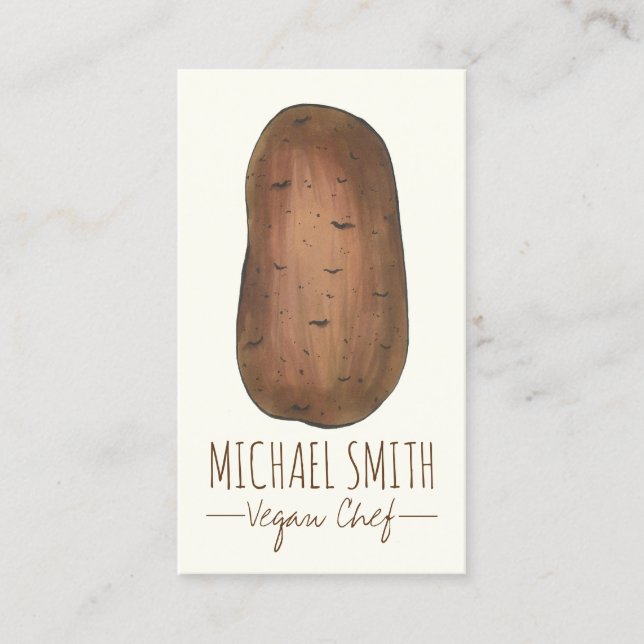 Idaho Potato Vegetarian Vegan Farmer Garden Chef Business Card (Front)