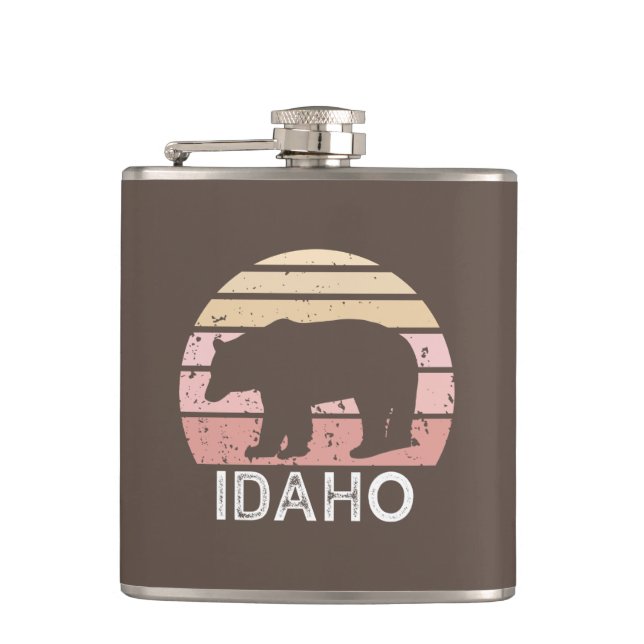 Idaho Retro Bear Flask (Front)